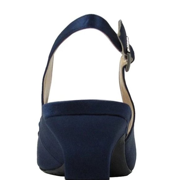 J. Renee Leonelle Embellished Bow Slingback Peep Toe Pumps - Picture 3 of 6